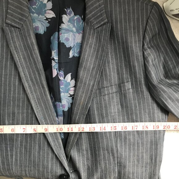 Ted Baker Linen Blazer Jackey Gray Stripe Mens 4 - Picture 8 of 11